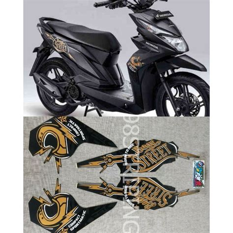 Jual STIKER STRIPING LIS STANDAR ORI NEW HONDA BEAT STREET F1 FI HITAM