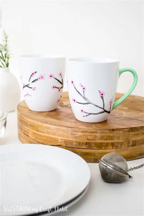 Cherry Blossom Mug Painting – Sustain My Craft Habit