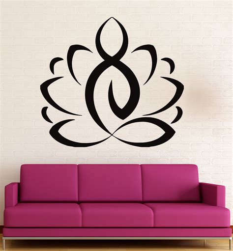 Wall Sticker Vinyl Decal Lotus Yoga Mantra Meditation Enlightenment