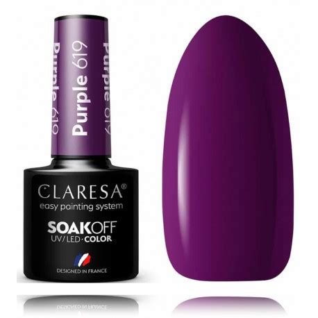 Claresa Soak Off UV LED Color Purple noturīga hibrīda nagu laka