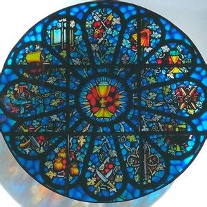 Faux Stained Glass Rose Window Cling Suncatcher Religious Communion