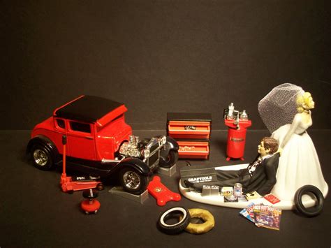 AUTO MECHANIC Ford Model A Hot Rod RED Wedding Cake Topper Etsy