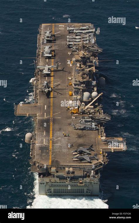 Us Navy Wasp Class Amphibious Assault Ship Uss Essex Underway September 24 2015 In The