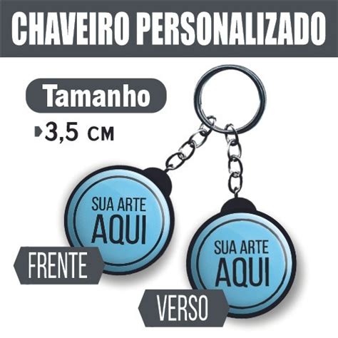 5 Chaveiros Personalizados 3 5cm Chaveiro Personalizado Dupla Face