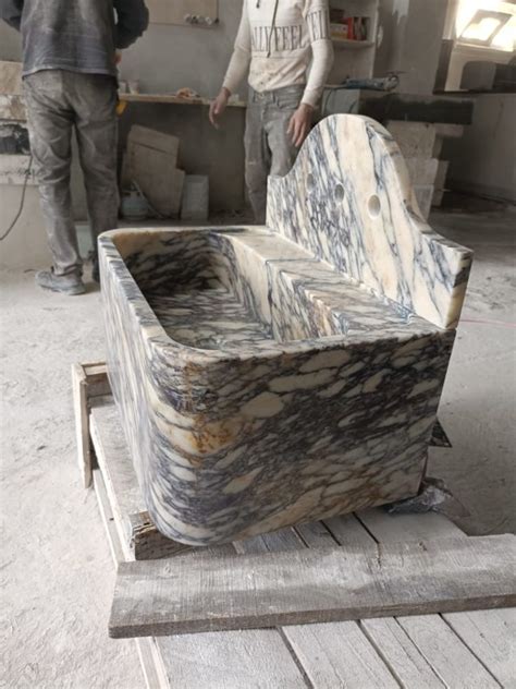 Calacatta Viola Marble Sink Wall Mounted Marble Sink Bathroom Etsy