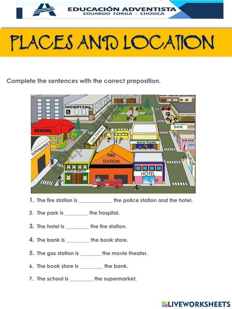 Places And Prepositions Interactive Activity Live Worksheets Worksheets Library