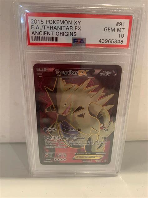 Psa 10 Full Art Holo Tyranitar Ex Pokemon Card Xy Ancient Origins 9198