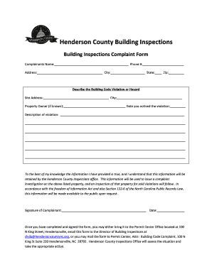 Fillable Online Henderson County Building Inspections Fax Email Print