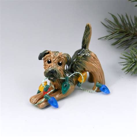 Border Terrier Christmas Ornament Figurine By Themagicsleigh