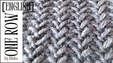 [english] How To Knit The Easiest One Row Repeat Pattern Reversible