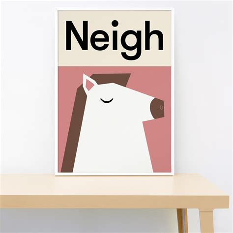 Horse Neigh Animal Sounds Childrens Wall Print Lorna Freytag