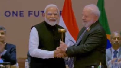 G Summit Concludes In Delhi Pm Modi Hands Over Gavel To Brazilian