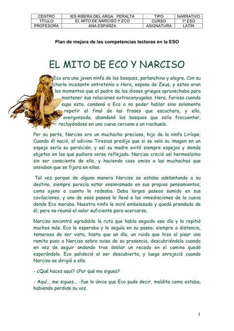 Eel Mito De Narciso Y Eco