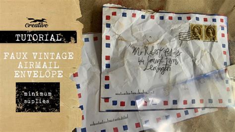 Vintage Airmail Envelope Step By Step With Minimal Supplies Youtube