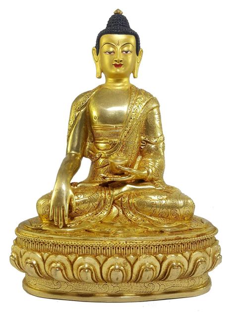 Statue Of Shakyamuni Buddha Full Fire Gold Plated