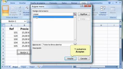 Asignar una macro a un botón en Excel paso a paso