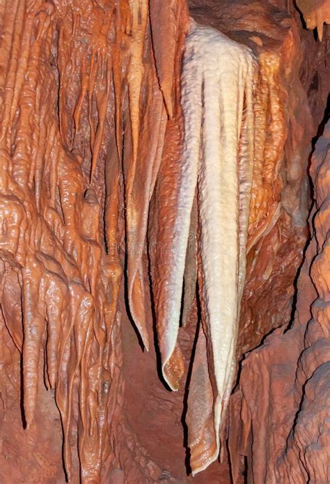 Calcite Inlets Stalactites And Stalagmites In Large Underground Halls