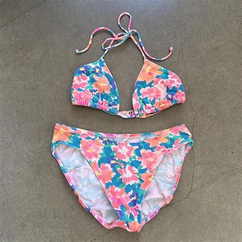 Vintage Floral Bikini No Brand Size Tag Fits Depop