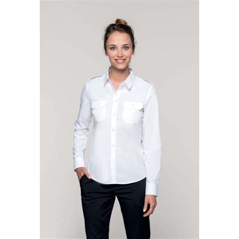 Chemise Pilote Manches Longues Femme PromoMundo