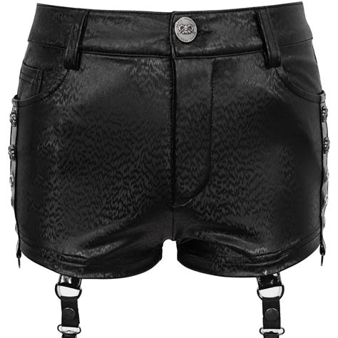 Black Faux Leather Sexy Hot Pants By Devil Fashion The Dark Store