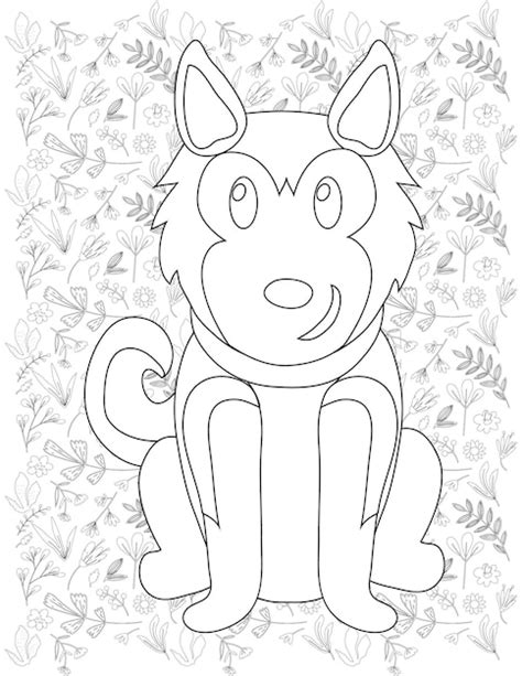 Page De Coloriage De Chien Vecteur De Chien Vecteur Premium