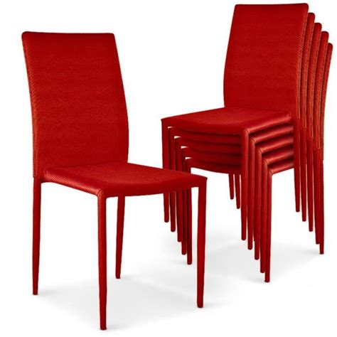 Lot De Chaises Empilables Modan Rouge Achat Vente Chaise Salle A