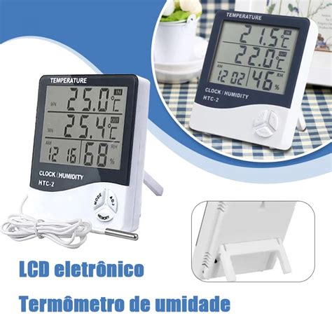 Termo Higrometro Medidor Temperatura Umidade Sensor Externo Shopee Brasil