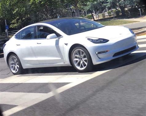 New close encounter spy shots of the White Tesla Model 3