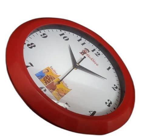 Analog Red Plastic Oval Wall Clock For Homehotel And Office Size 13x6inchlxw At Rs 200 In