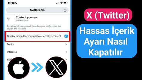 X Twitter Hassas İçerik Ayarları Nasıl Kapatılır iPhone ve iOS