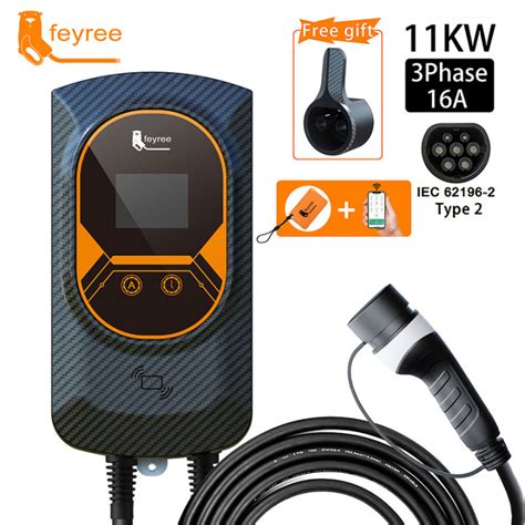 Feyree Type Ev Charger Wallbox Kw Three Phase Ev Charghing Cable