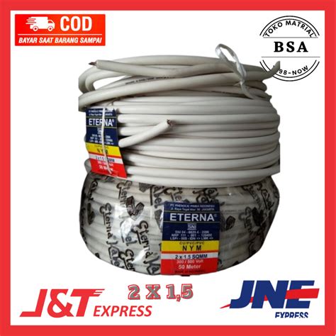 Jual KABEL ETERNA NYM 2X1 5 Kabel Isi 2 Full Tembaga Eceran Harga Per