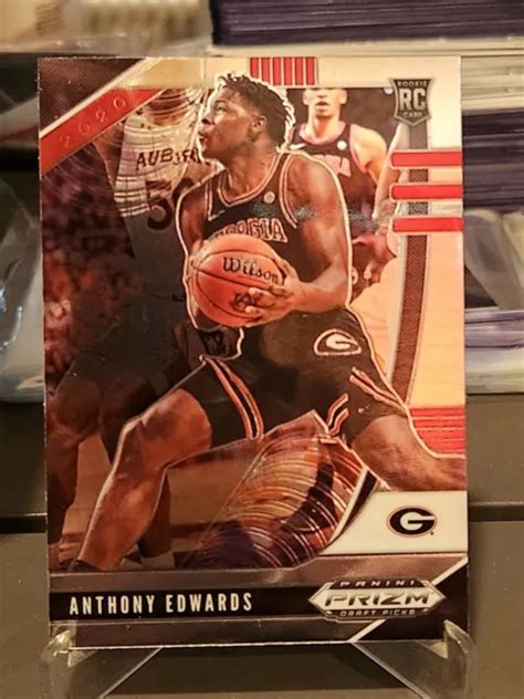 ANTHONY EDWARDS PRIZM ROOKIE CARD GEORGIA RC TIMBERWOLVES 2020 Prizm