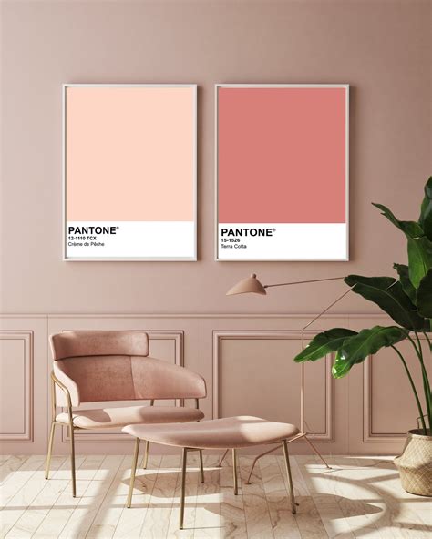 Pink Pantone Print Set Of Nude And Blush Pantone Printable Etsy