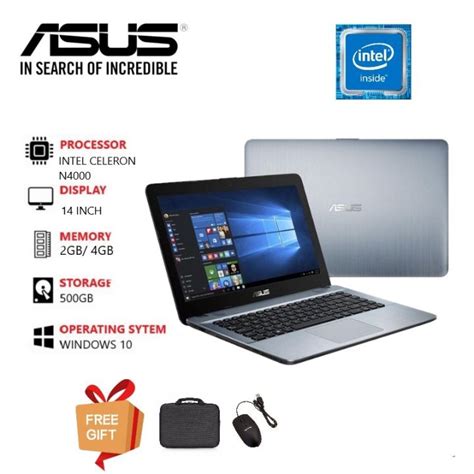 Laptop Asus X441m Intel Celeron N4000 Ram 4gb Ssd 256 Win 10 Lazada Indonesia