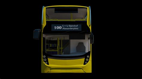 D Model Lowpoly City Bus With Interior Low Poly D Model Vr Ar Low