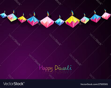 Happy diwali celebration in origami paper style Vector Image