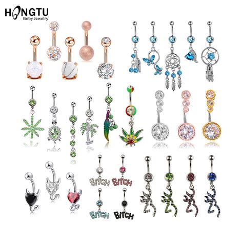 Hongtu Pc Sexy Belly Button Rings Navel Piercing Belly Ring Barbell