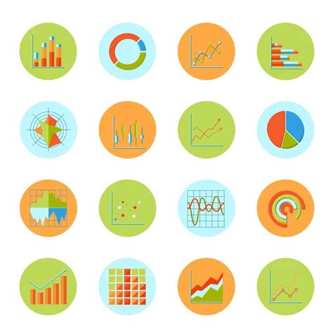 Business Chart Icons Set Flat Stock Vector Image By Macrovector 59266767