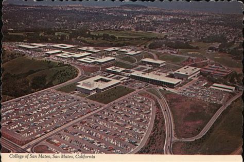 Aerial view of College of San Mateo California Postcard