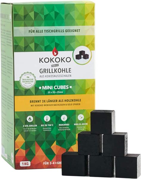 McBrikett KOKOKO CUBES Premium Grillkohle 8 Kg Bio Kokos Grillbriketts