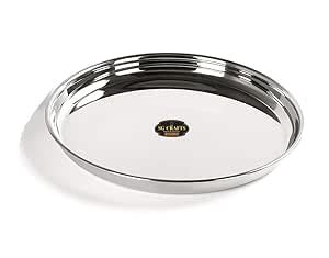 Buy SG CRAFTS Stainless Steel Heavy Gauge Deep Wall Dinner Plates Thali