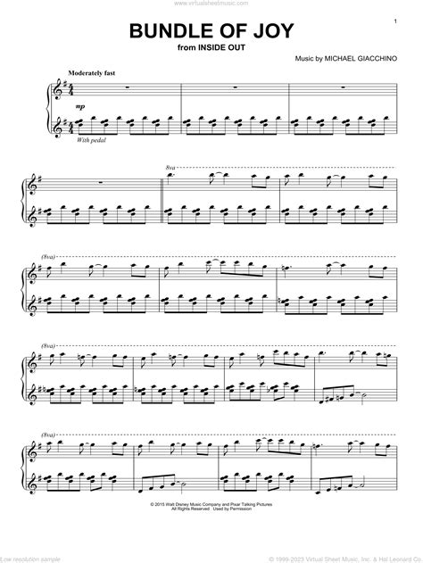 Giacchino Bundle Of Joy From Inside Out Sheet Music Intermediate