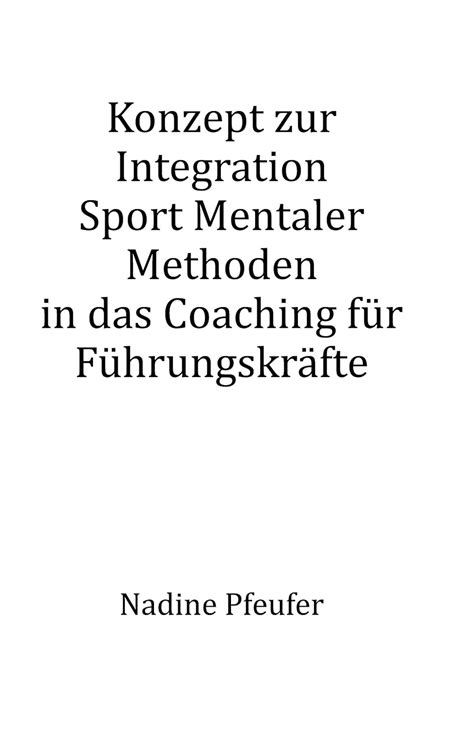 Amazon In Buy Konzept Zur Integration Sport Mentaler Methoden Book