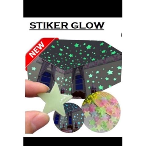 Jual STIKER BINTANG GLOW IN THE DARK ISI 100 PCS Shopee Indonesia