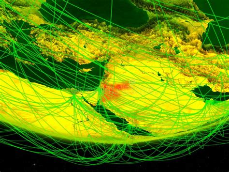 Jordan On Green Model Of Planet Earth With Network Representing Digital