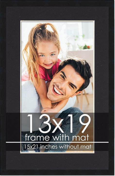 13x19 Matted Frame Black 15x21 Frame Wood Made To Display Print Or