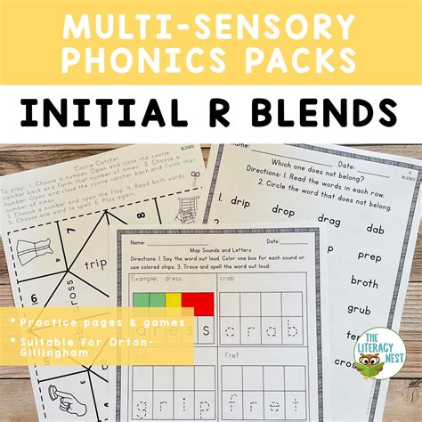 Consonant Blends Initial R Worksheets Activities For Orton Gillingham