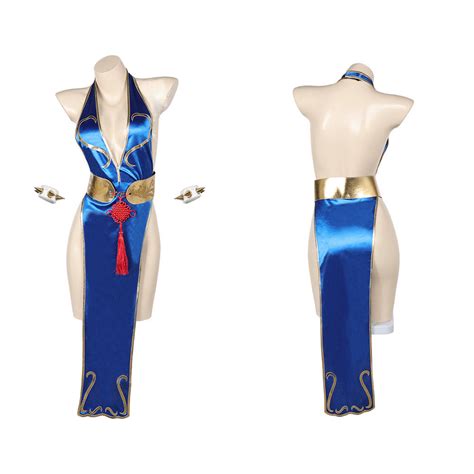 Street Fighter Chun Li Sexy Cheongsam High Slit Cosplay Costume Outfit