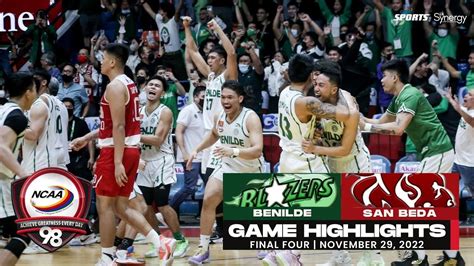 Ncaa Season Game Highlights Benilde Vs San Beda Final Four Youtube